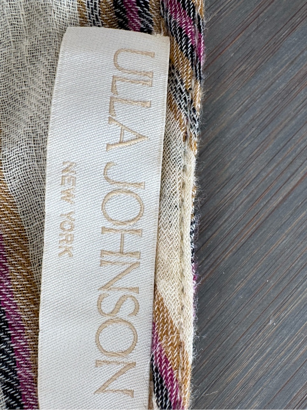 Ulla Johnson One-Shoulder Striped Cream and Taupe Top - Picture 6 of 7